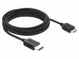 KAAPELI - HDMI-PISTOKE,MOLEMMIN PUOLIN - TEKSTIILI - PIT: 3M - MUSTA - HDMI, DVI, DisplayPort johdot - DELOCK-81689 - 1
