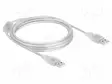 KAAPELI - USB 2.0 - USB A PISTOKE,MOLEMMIN PUOLIN - 2M - LÄPINÄKYVÄ - USB kaapelit ja adapterit - DELOCK-83889 - 1
