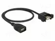 KAAPELI - USB 2.0 - USB A RASIA,MOLEMMIN PUOLIN - 0,5M - MUSTA - USB kaapelit ja adapterit - DELOCK-85459 - 2