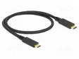 KAAPELI - USB C PISTOKE,MOLEMMIN PUOLIN - 0,5M - MUSTA - 10GBPS - 5A - USB kaapelit ja adapterit - DELOCK-85529 - 1