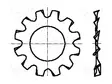ALUSLEVY - ULKOPUOLELLA HAMMASTETTU - M3 - D=6MM - H=0,4MM - DIN 6797A - Aluslevyt ja prikat - B3BN789 - 1