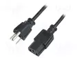 KAAPELI - 3X18AWG - IEC C13 NAARAS-NEMA 5-15 (B) PISTOKE - 1,8M - Tietokone- ja laitejohdot - CP099 - 2