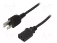 KAAPELI - 3X18AWG - IEC C13 NAARAS-NEMA 5-15 (B) PISTOKE - 1,8M - Tietokone- ja laitejohdot - CP099 - 1