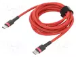 KAAPELI - USB C PISTOKE,MOLEMMIN PUOLIN - 2M - PUNAINEN - TEKSTIILI - USB kaapelit ja adapterit - CATKLF-H09 - 1