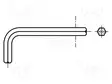 WRENCH: HEX KEY - HEX 2.5MM - OVERALL LEN: 56MM - DIN 911 - STEEL - Kuusiokolo- ja TORX avaimet - B2.5BN1169 - 1
