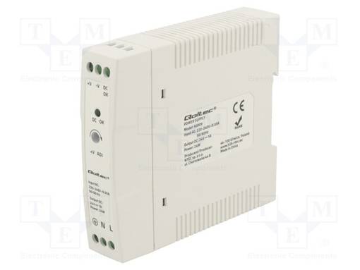 VIRTALÄHDE: IMPULSSI - DIN-KISKOLLE - 24W - 24VDC - 1A - 220÷240VAC - DIN-kisko virtalähteet - QOLTEC-50909 - 1