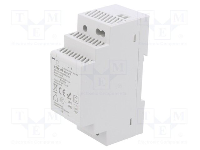 VIRTALÄHDE: IMPULSSI - DIN-KISKOLLE - 30W - 24VDC - 1,25A - 220÷240VAC - DIN-kisko virtalähteet - QOLTEC-50919 - 1