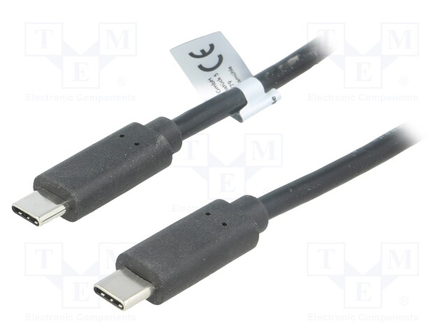 KAAPELI - USB 3.2 - USB C PISTOKE,MOLEMMIN PUOLIN - 1M - MUSTA - 100W - USB kaapelit ja adapterit - CU0129 - 1