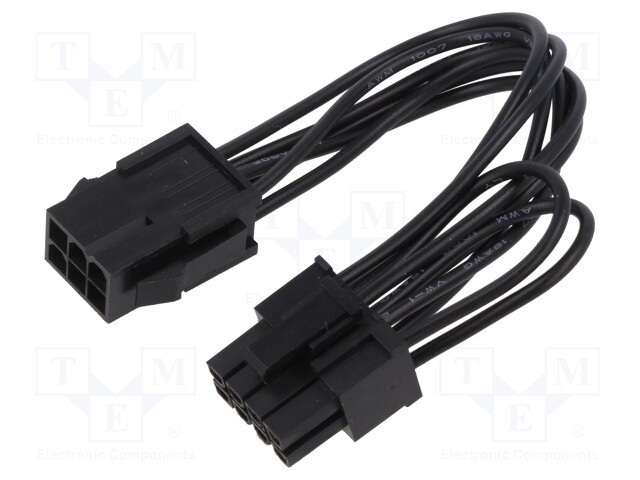KAAPELI: SYÖTTÖKAAPELI - PCIE 6PIN UROS,PCIE 8PIN NAARAS - 0,15M - Tietokonetarvikkeet - muut - SAVAK-49 - 1