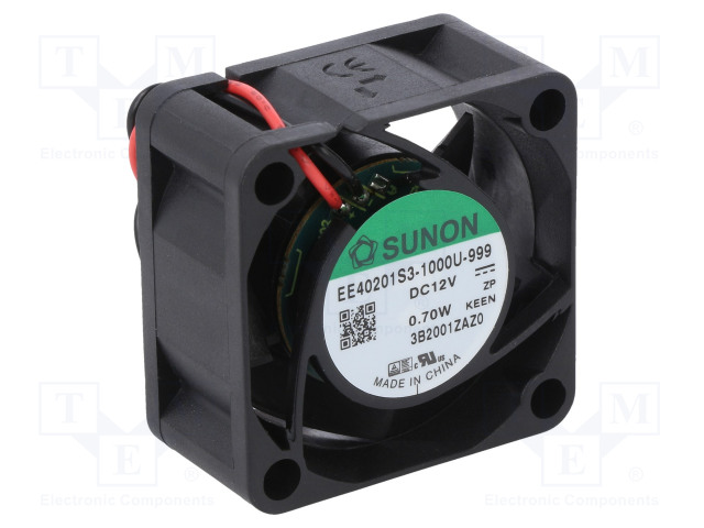 LAITETUULETIN - DC - 12VDC - 40X40X20MM - 10,69M3/H - 16,5DBA - DC 12V tuulettimet - EE40201S3-999 - 1