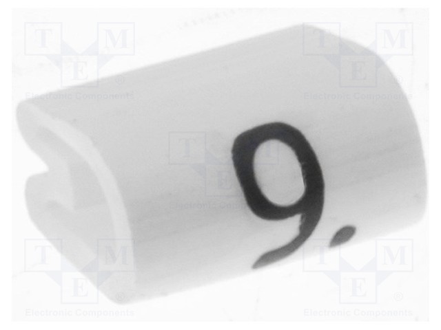 MERKIT - MERKINTÄ: 9 - 3,8÷6,3MM - PVC - VALKOINEN - -45÷70°C - Kaapeleiden merkintä - TE-06181909 - 1