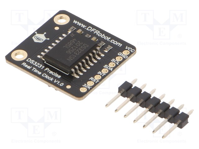 ROBOTIIKKAMODUULI: RTC - DS3231 - I2C - 22,5X21MM - MITTA: CR1220 - RTC moduulit - DF-DFR0819 - 1