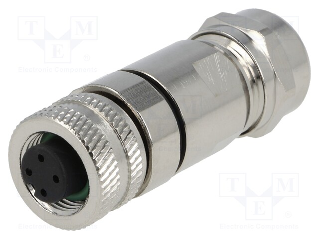 PISTOKE - M12 - PIN: 4 - NAARAS - A-KOODI-DEVICENET / CANOPEN - JOHTOON - M12 liittimet - SM12-PVC-A4F-1B9 - 1