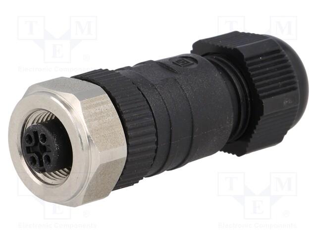 LIITIN: M12 - PISTOKE - PIN: 5 - NAARAS - SUORA - IP67 - RUUVI TERMINAALI - M12 liittimet - RKCN59 - 1