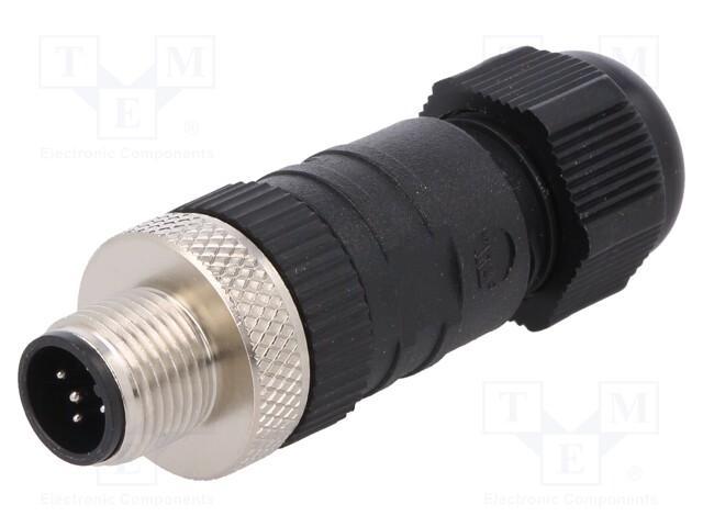 LIITIN: M12 - PISTOKE - PIN: 5 - UROS - SUORA - IP67 - RUUVI TERMINAALI - M12 liittimet - RSC59 - 1