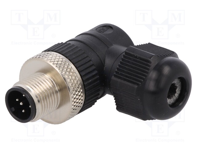 LIITIN: M12 - PISTOKE - PIN: 5 - UROS - 90° KULMA - IP67 - JOHTOON - M12 liittimet - RSCW59 - 1