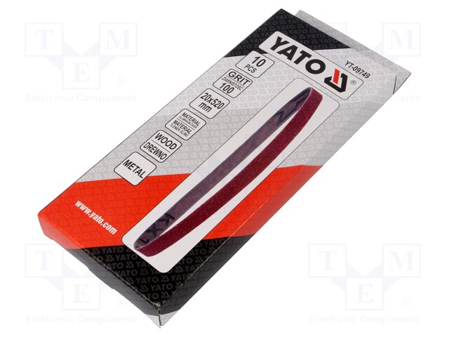 PÄÄTTYMÄTÖN HIOMANAUHA - L: 520MM - W: 20MM - RAKEISUUS: 100 - 10KPL - Pneumatiikkatyökalut ja tarvikkeet - YT-09749 - 1