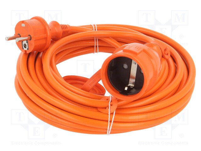 VERKKOJATKOKAAPELI - 3X1,5MM2 PVC - ORANSSI - PISTORAS.MÄÄRÄ: 1 - Jatkojohdot ja -haaroittimet - W-97519 - 1