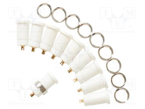 LABORATORY CONNECTOR: 4MM BANANA - SOCKET - 1KV - 25A - VALKOINEN - 26.42MM - Banaanijatkoliittimet - POM-5931-9 - 1