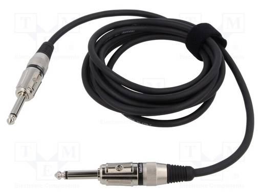 KAAPELI - JACK 6,3 MM 2PIN PISTOKE,MOLEMMIN PUOLIN - 9M - MUSTA - Muut audio-videokaapelit - TAS-TK139 - 1