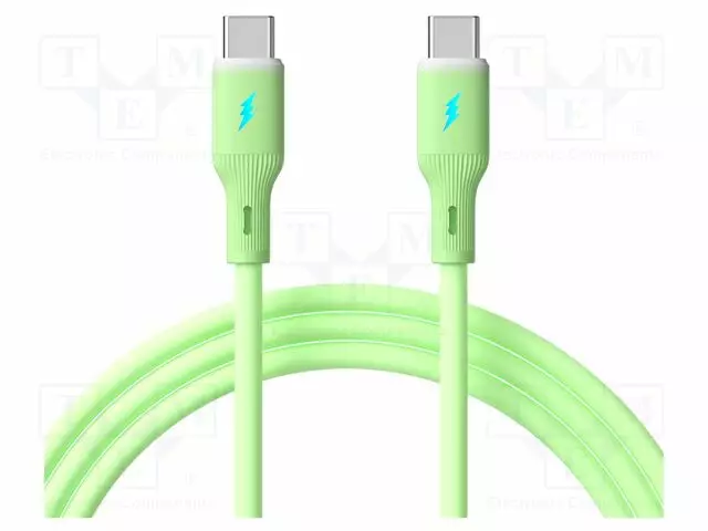 KAAPELI - USB 2.0 - USB C PISTOKE,MOLEMMIN PUOLIN - NIKKELÖITY - 1M - USB kaapelit ja adapterit - AK-USB-69 - 1