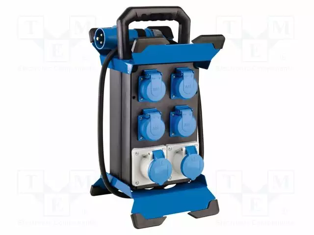 KOJEISTO - 3G2,5MM2 - 2,5M - KUMI - MUSTA - PISTORAS.MÄÄRÄ: 6 - 16A - Jatkojohdot ja -haaroittimet - AS-60869 - 1