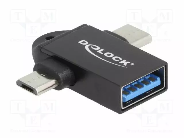 ADAPTERI - OTG - USB A RASIA,USB B MIKROPISTOKE,USB C PISTOKE - USB kaapelit ja adapterit - DELOCK-60739 - 1