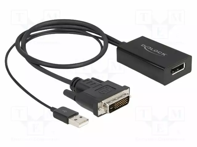 ADAPTERI - DISPLAYPORT 1.2,SINGLE LINK - 0,5M - MUSTA - MUSTA - HDMI, DVI, DisplayPort johdot - DELOCK-63189 - 1