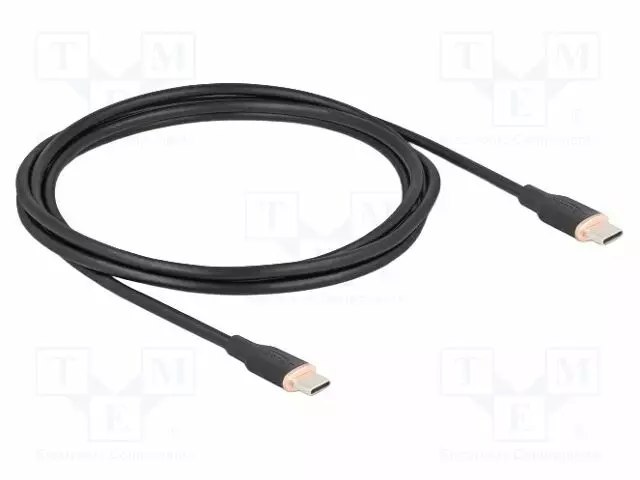 KAAPELI - USB 2.0 - USB C PISTOKE,MOLEMMIN PUOLIN - KULLATTU - 2,5M - USB kaapelit ja adapterit - DELOCK-81239 - 1