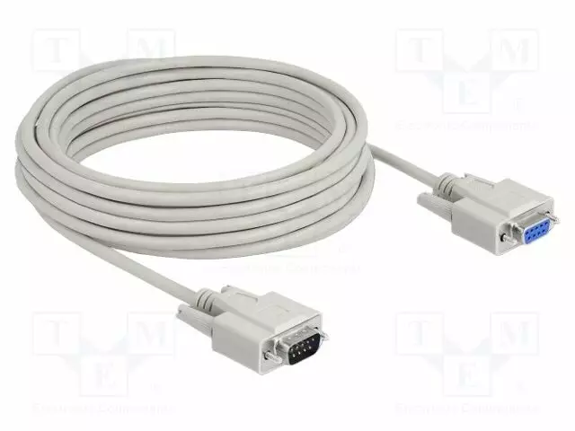 KAAPELI - D-SUB 9PIN RASIA,D-SUB 9PIN PISTOKE BEIGE - Tietokonekaapelit ja -adapterit - DELOCK-82979 - 1