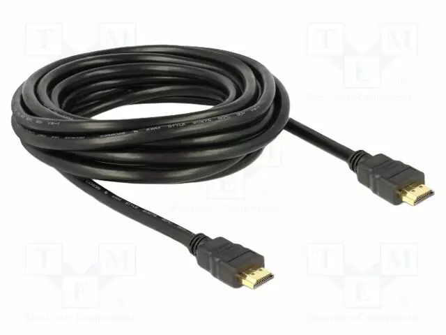 KAAPELI - HDMI-PISTOKE,MOLEMMIN PUOLIN - PIT: 5M - MUSTA - 28AWG - HDMI, DVI, DisplayPort johdot - DELOCK-84409 - 1