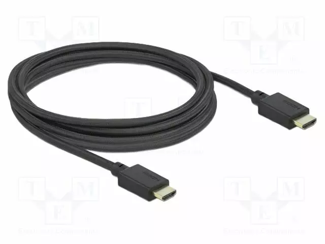 KAAPELI - HDMI-PISTOKE,MOLEMMIN PUOLIN - TEKSTIILI - PIT: 2,5M - HDMI, DVI, DisplayPort johdot - DELOCK-85389 - 1