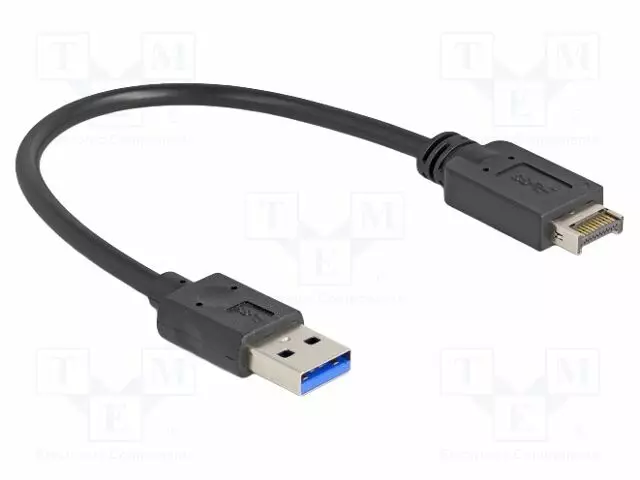 KAAPELI - USB A PISTOKE,USB TYPE-E KEY A PISTOKE - 0,3M - MUSTA - USB kaapelit ja adapterit - DELOCK-85449 - 1