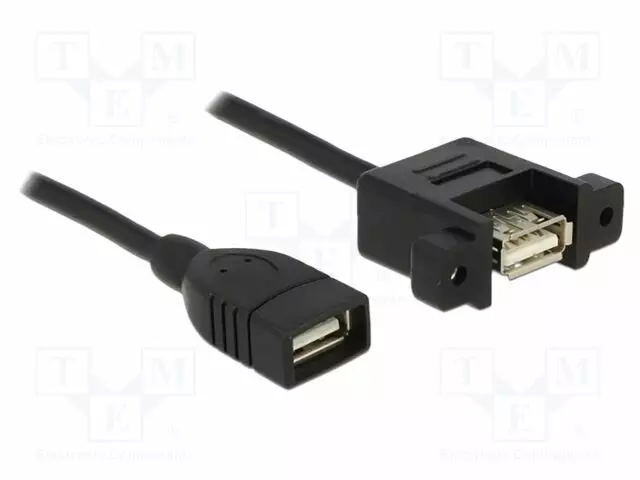 KAAPELI - USB 2.0 - USB A RASIA,MOLEMMIN PUOLIN - 0,5M - MUSTA - USB kaapelit ja adapterit - DELOCK-85459 - 1