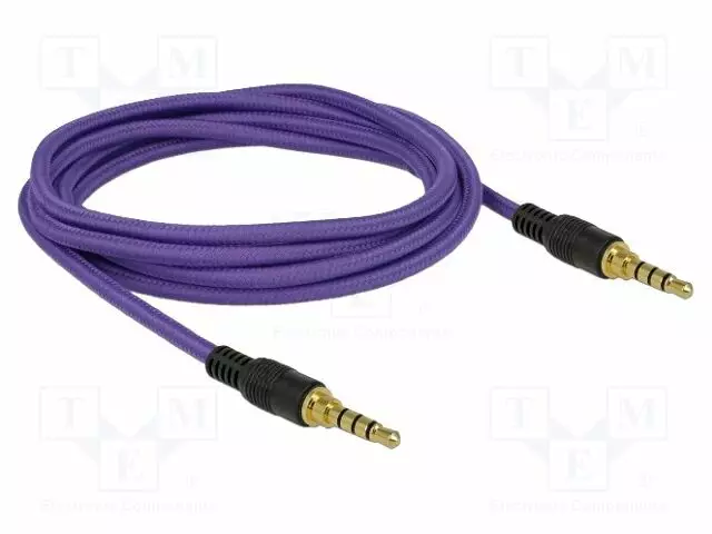 KAAPELI - JACK 3,5MM 4PIN PISTOKE,MOLEMMIN PUOLIN - 2M - VIOLETTI - Muut audio-videokaapelit - DELOCK-85599 - 1