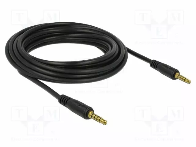 KAAPELI - JACK 3,5MM 5PIN PISTOKE,MOLEMMIN PUOLIN - 5M - MUSTA - Muut audio-videokaapelit - DELOCK-85699 - 1