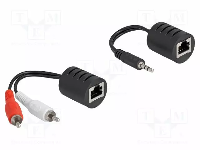 ADAPTERI - PVC - LIITTIMEN VÄRI: MUSTA - CAT: 5 - Muut audio-videokaapelit - DELOCK-87859 - 1
