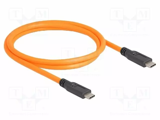 KAAPELI - USB C PISTOKE,MOLEMMIN PUOLIN - 1M - ORANSSI - 26AWG,28AWG - USB kaapelit ja adapterit - DELOCK-87959 - 1