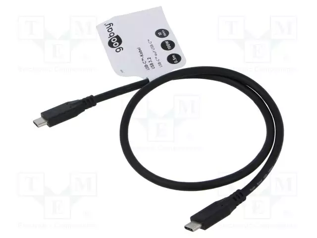 KAAPELI - THUNDERBOLT 3,THUNDERBOLT 4,USB 3.2 - 0,5M - MUSTA - 4K - USB kaapelit ja adapterit - GOOBAY-74199 - 1