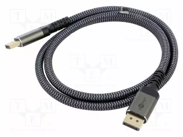 KAAPELI - DISPLAYPORT-PISTOKE,MOLEMMIN PUOLIN - TEKSTIILI - PIT: 1M - HDMI, DVI, DisplayPort johdot - GOOBAY-75679 - 1