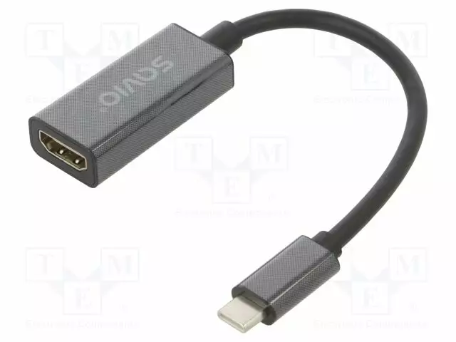 HDMI ADAPTERI -PISTORASIA,USB C PISTOKE - 4K,UHD 2160P - 0,15M - HDMI, DVI, DisplayPort johdot - SAVAK-79 - 1