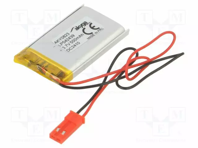 AKKU: LI-PO - 3,7V - 500MAH - JOHDOT,JST SYP-02T-1 LIITOS - Akut - AKY-LP542439 - 1