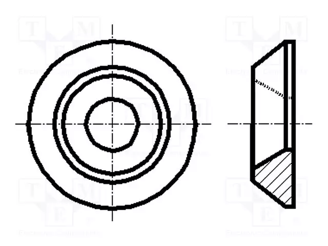 ALUSLEVY - KARTIORUUVEIHIN - M5 - D=16MM - H=2,8MM - BN 4879 - Aluslevyt ja prikat - B5BN4879 - 1