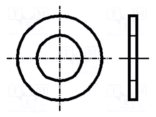 ALUSLEVY - PYÖREÄ - M6 - D=14MM - H=1,2MM - TERÄS - PÄÄLLYSTE: SINKKI - Aluslevyt ja prikat - B6BN84519 - 1