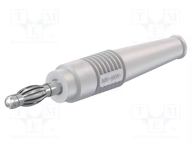 LABORATORY CONNECTOR: 4MM BANANA - PLUG - 32A - 30VAC - 60VDC - VALKOINEN - Banaaniliittimet 4mm - L-41-29 - 1