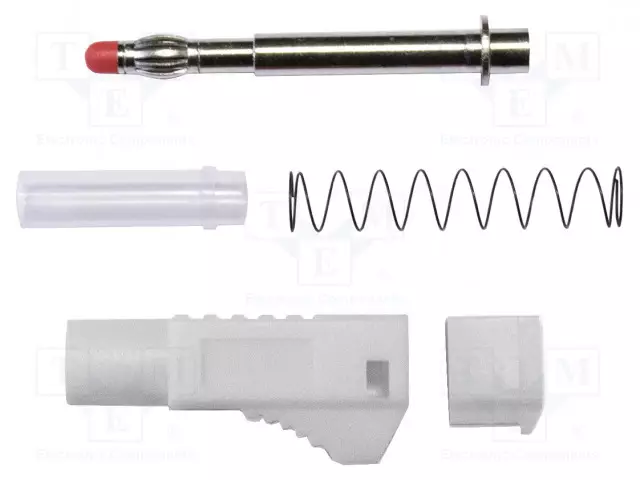 LABORATORIOBANAANILIITIN 4MM - PISTOKE - 45A - 1KVAC - VALKOINEN - Banaaniliittimet 4mm - BU-3261410-9 - 1
