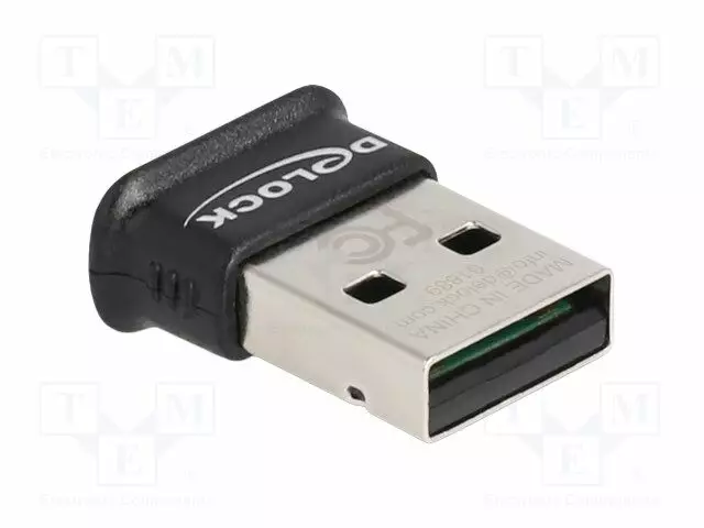 BT SOVITIN - USB A-PISTOKE - USB 2.0 - CHIPSET BROADCOM - MUSTA - Tietokonetarvikkeet - muut - DELOCK-61889 - 1