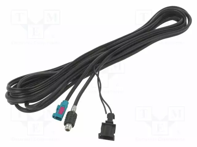 CABLE - FAKRA SOCKET,HC97 PLUG - MUSTA - STRAIGHT - 5.6M - 12VDC - Antennijohdot - 15-7581139 - 1
