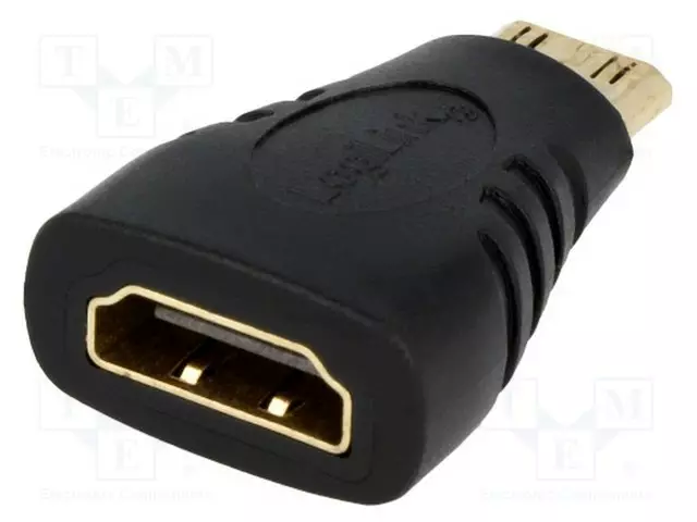 HDMI ADAPTERI -PISTORASIA,MINI HDMI LIITIN - MUSTA - HDMI, DVI, DisplayPort johdot - AH0009 - 1