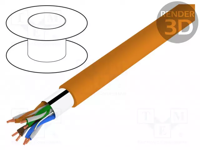 JOHTO - BITLAN,F/UTP - 4X2X24AWG - 5E - RAUTACU - LSZH - ORANSSI - ATK-kaapelit - BITNER-TI0009 - 1